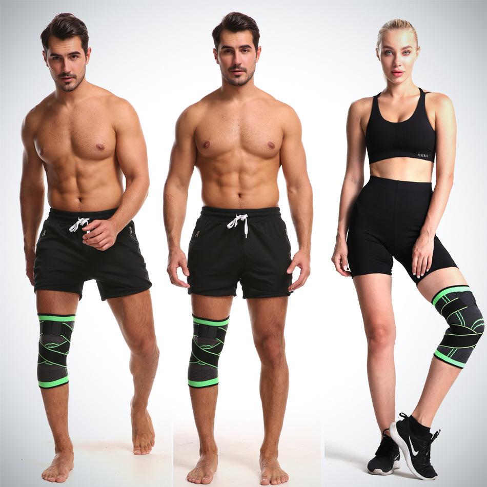 Knee Compressions Sleeve with Adjustable Straps for Running Working Out and Sports Wearing All Day