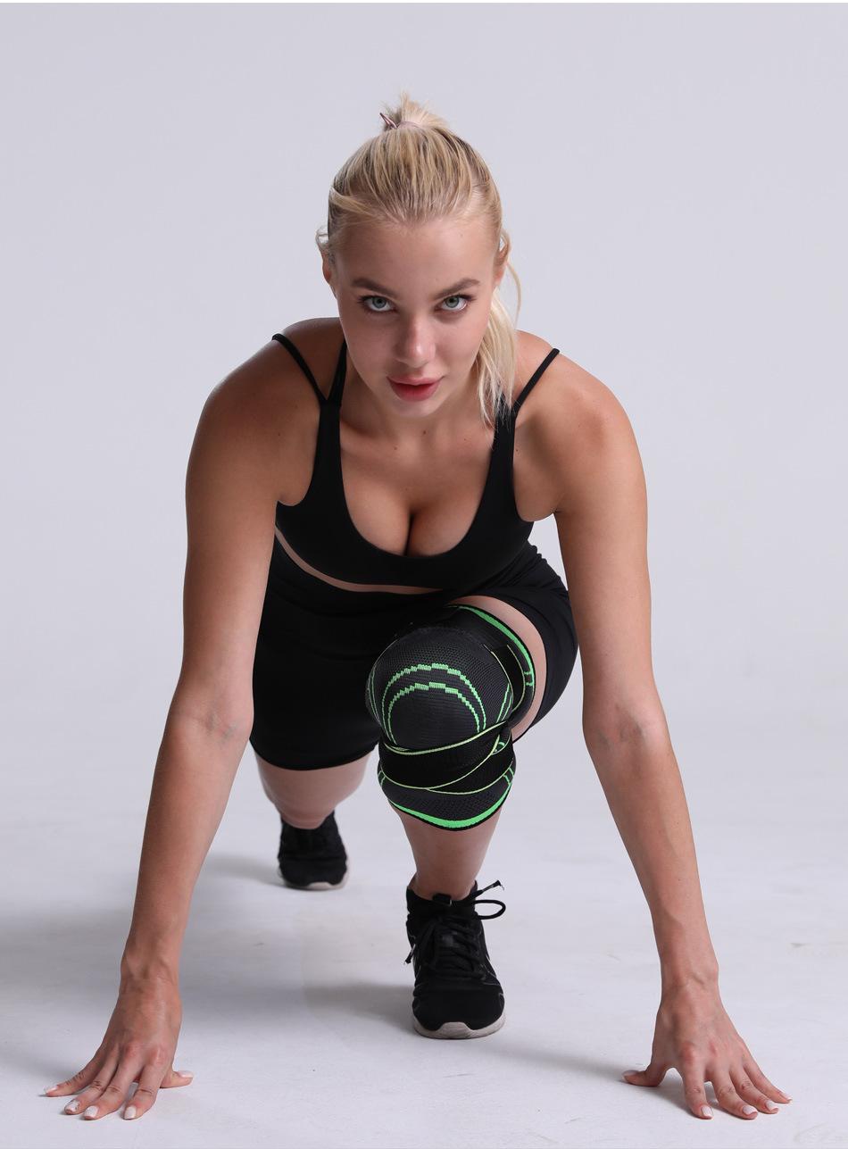 Knee Compressions Sleeve with Adjustable Straps for Running Working Out and Sports Wearing All Day